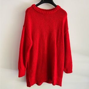 H&M oversized red chunky knit sweater